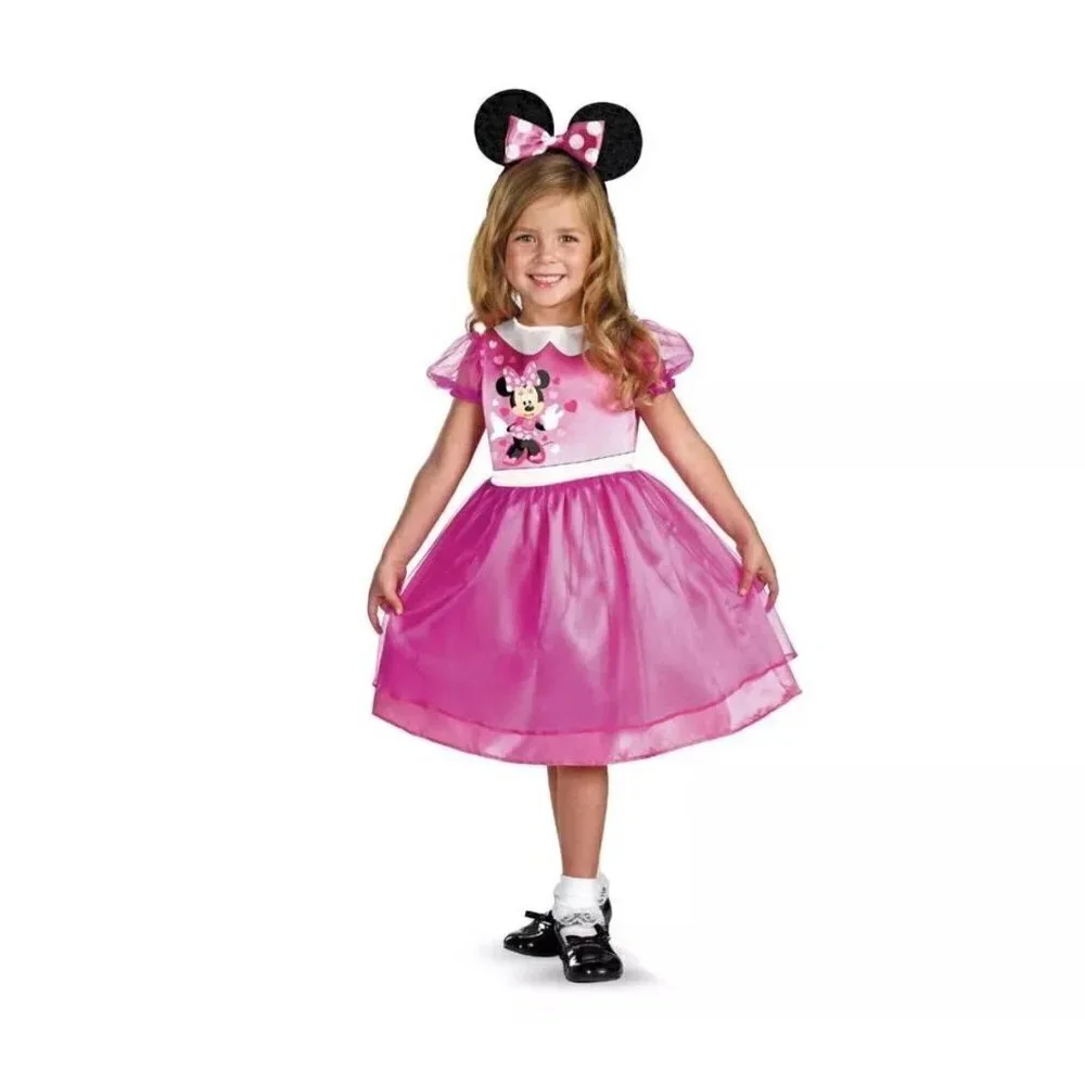 Disguise Disney Minnie Mouse Halloween Costume Dress Headband Szs 2T/ 3-4T